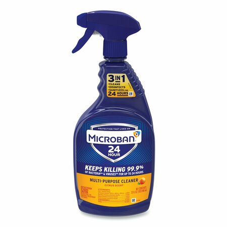 Microban Cleaners & Detergents, 32 oz. Trigger Spray Bottle, Citrus, 6 PK 30110